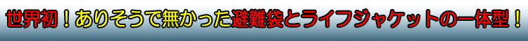 世界初 ありそうでなかった一体型避難袋